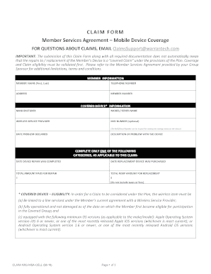  Mobile Coverage Claim Form Security Service Ssfcu 2016