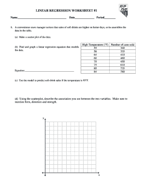 Linear Regression Worksheet 1 Rpdp Answer Key  Form