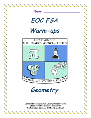 Eoc Fsa Warm Ups Geometry Answers  Form