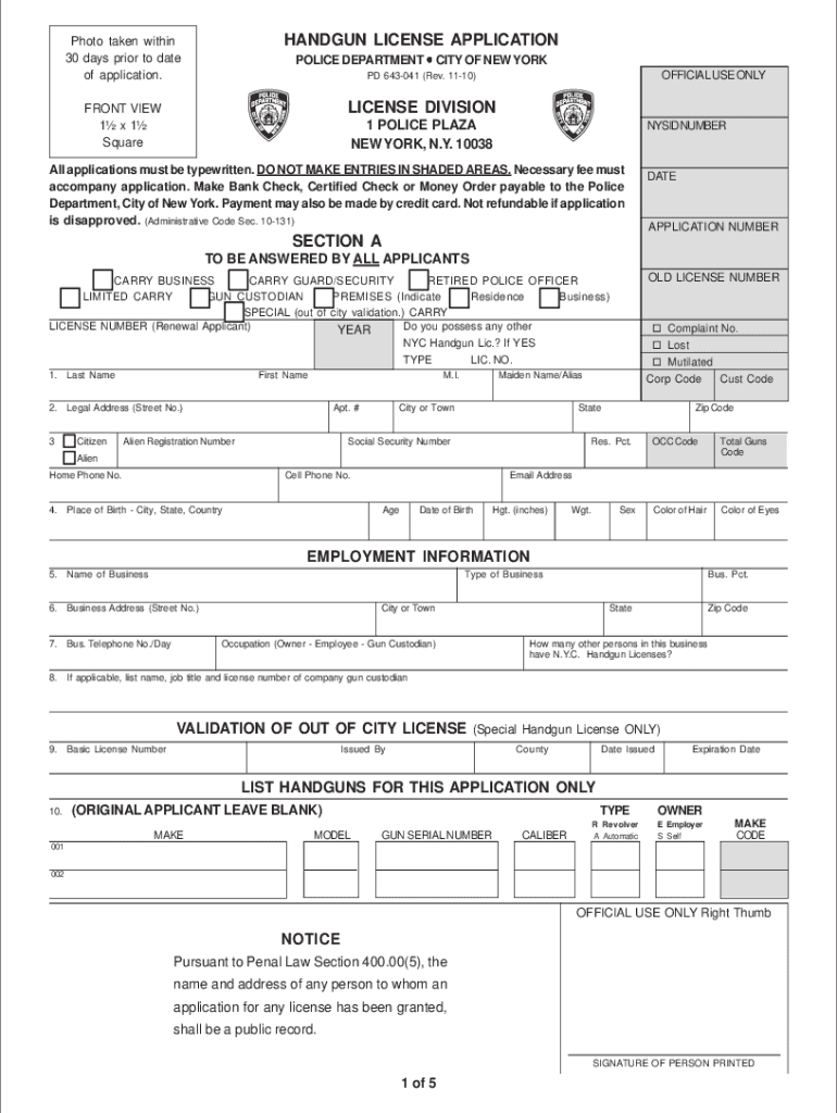  Licensing Nypdonline Org Forms 2016-2024