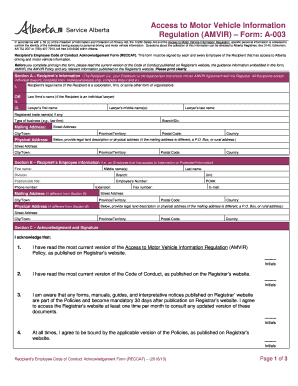 Amvir Agreement  Form