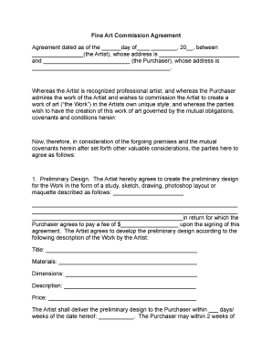 Partnership Agreement Art Commission  Form