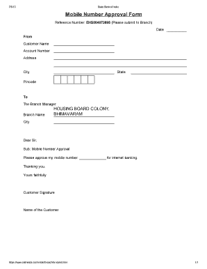 Mobile Number Approval Form