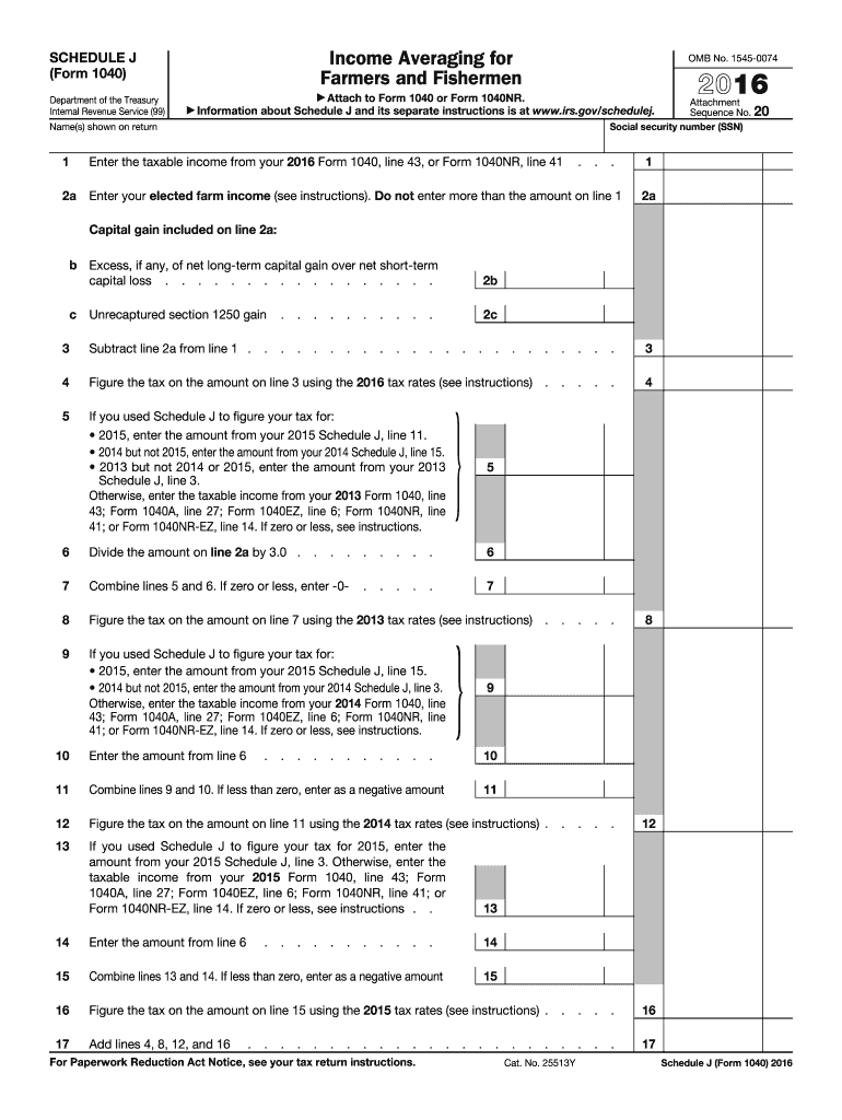 Schedule J (1040 form)