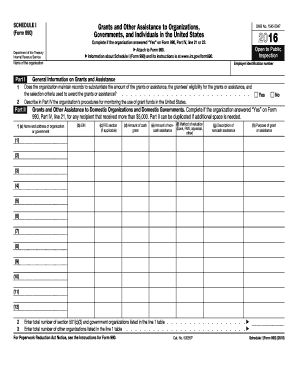 Schedule I (990 form)