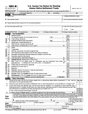Get and Sign Form 1041 N Rev December IRS Gov Irs 2015