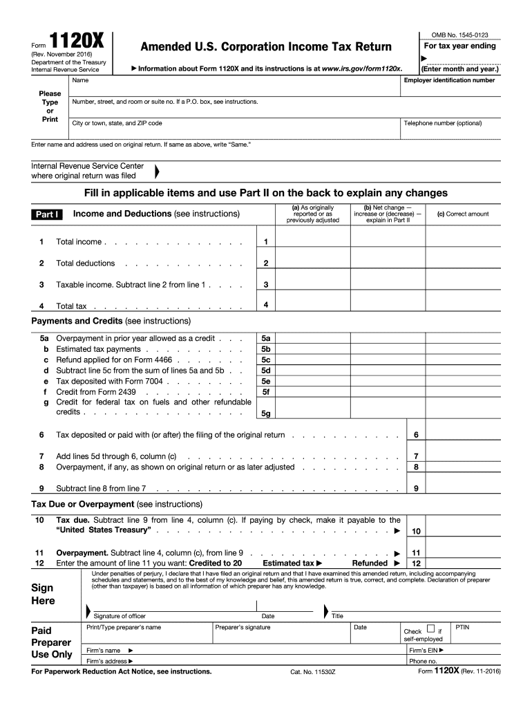 Get and Sign 1120x 2016-2022 Form