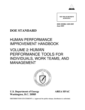 Doe Human Performance Handbook Volume 1