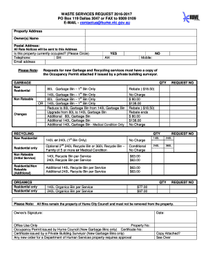 Waste Services Request Form Hume City Council Hume Vic Gov