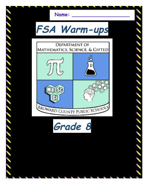 Grade 8 Fsa Warm Ups Answer Key  Form