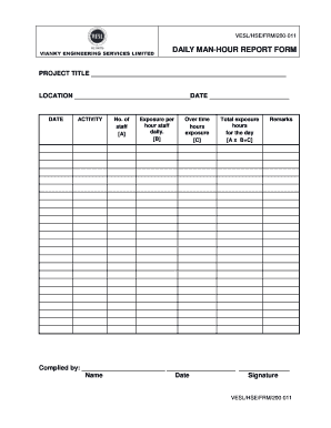 Safety Man Hours Template  Form