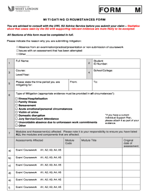 Mitigation Uwl  Form