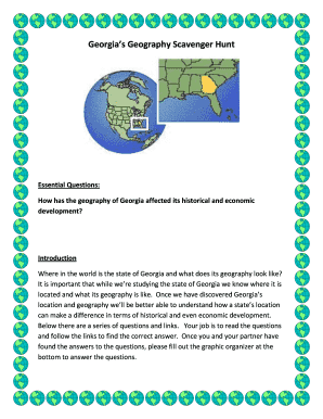 Georgia S Geography Scavenger Hunt Schoolwires Henry K12 Ga  Form