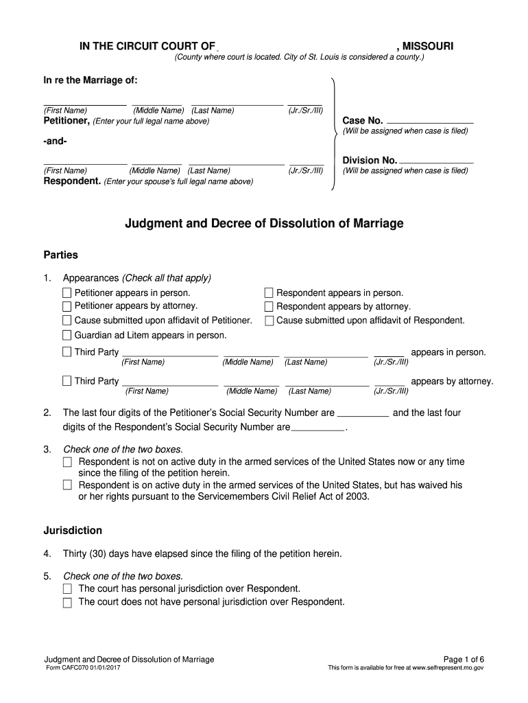 Marriage Decree  Form