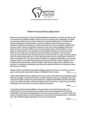 Patient Financial Policy Agreement Midtown Dental  Form