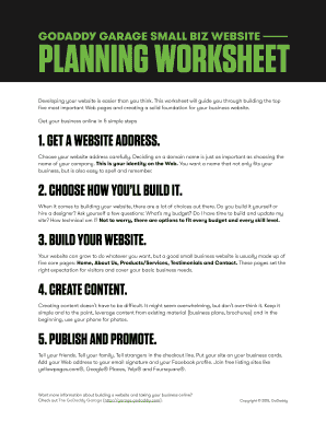 Website Planning Worksheet PDF  Form