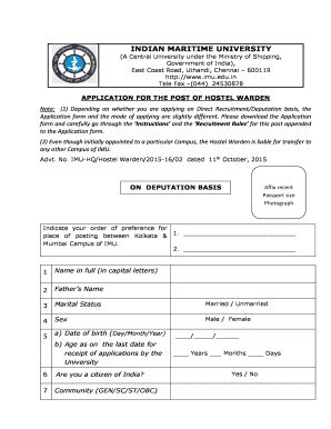 Application for Warden  Form