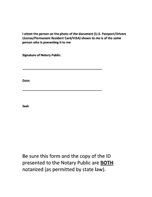Drivers License Notary Form