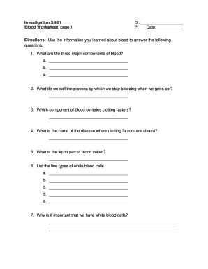 Investigation 3 4b1 Blood Worksheet Answers  Form