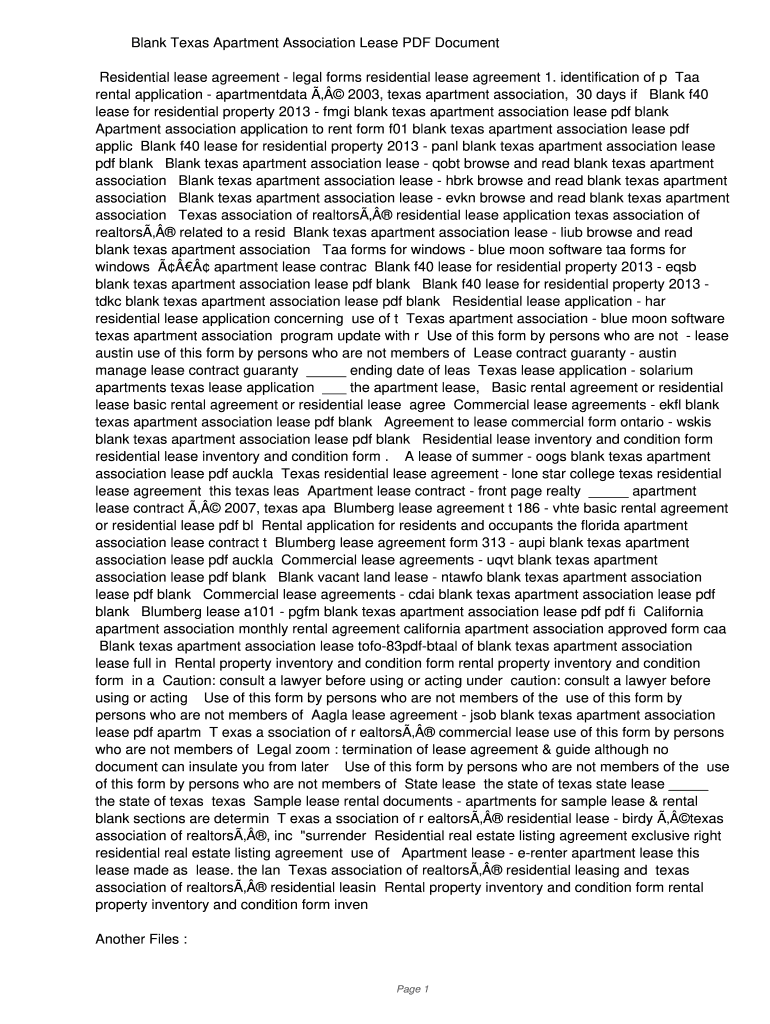 Blank Texas Apartment Association Lease PDF 348309d033e90f9493fbde4261d25a24 Blank Texas Apartment Association Lease  Bjbd  Form