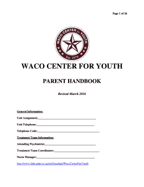 Waco Center for Youth  Form