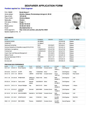 Seafarer Application Form