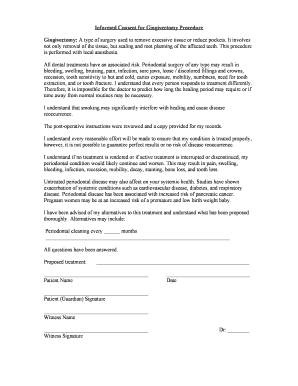 Gingivectomy Consent Form