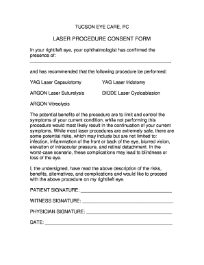 LASER PROCEDURE CONSENT FORM Tucson Eye Care