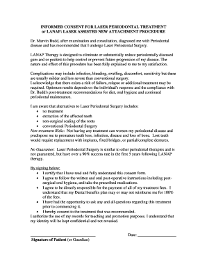 INFORMED CONSENT for LASER PERIODONTAL TREATMENT Drmbudd Com