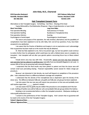 Hair Transplant Consent Form