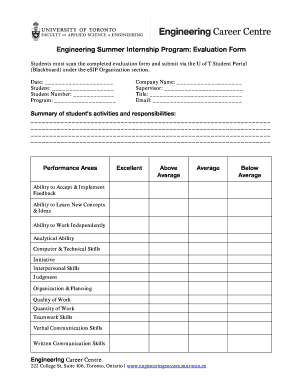 Internship Evaluation Form Word