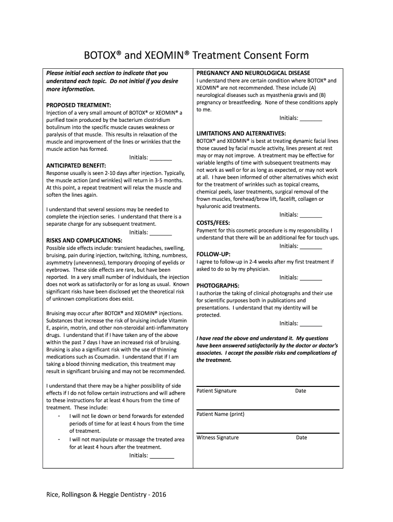  and Treatment Consent Form 2016