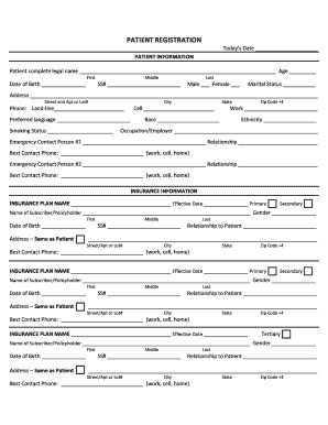 Patient Complete Legal Name Age  Form