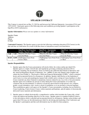 Speaker Agreement Form Doclibrary Com