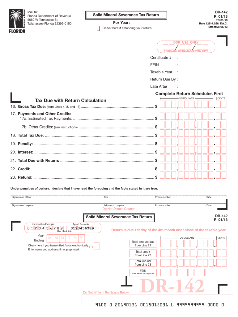  Florida Severance Tax 2019-2024