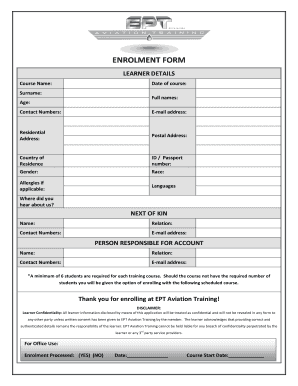 Ept Aviation Training Application Forms