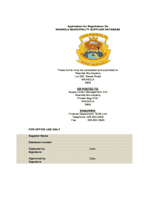 Nkandla Municipality Application Form