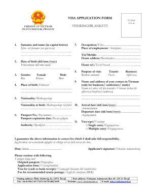 Sweden Visa Application Form