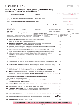 M1PR, Property Tax Refund Return Minnesota Department of Revenue State Mn  Form