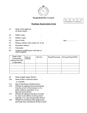 Pupillage Registration Form