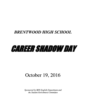 Get and Sign CAREER SHADOW DAY Wcs Edu Williamson County Schools  Form