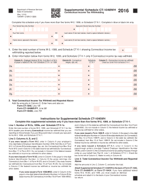 Supplemental Schedule CT 1040WH  Form