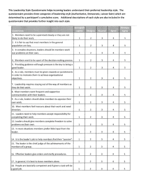 Leadership Questionnaire for Students PDF  Form