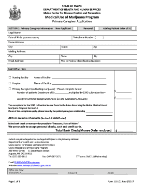 Maine Caregiver Application  Form
