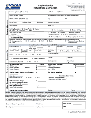 Gas Connection Form