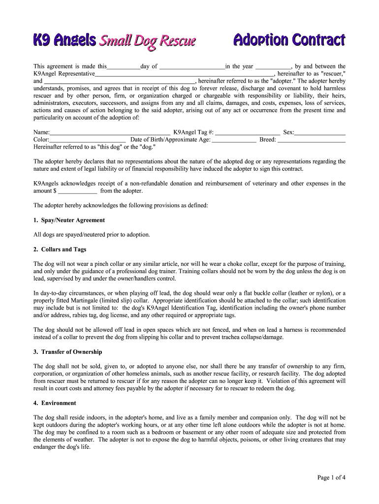 K9 Rescue Houston Form Fill Out And Sign Printable Pdf Template Signnow 