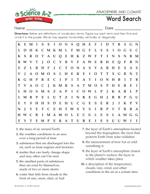 ATMOSPHERE and CLIMATE Word Search Cloud Storage  Form