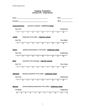 Cupping Evaluation WordPress Com  Form