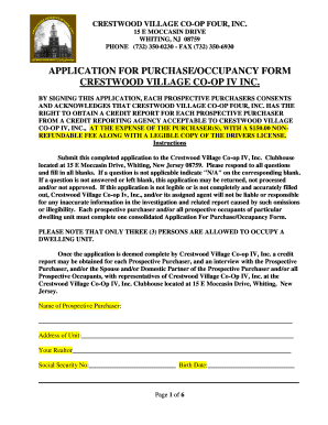 Crestwood Village 4 Application  Form