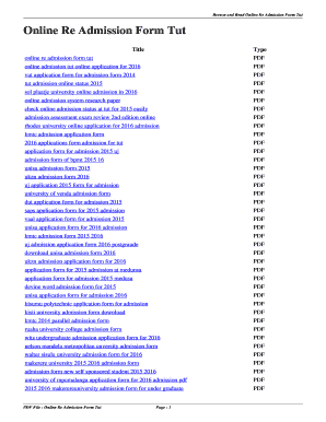 Tut Readmission Form PDF